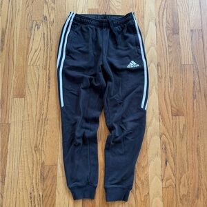 Women’s Adidas Black Jogger Sweatpants with White Stripes